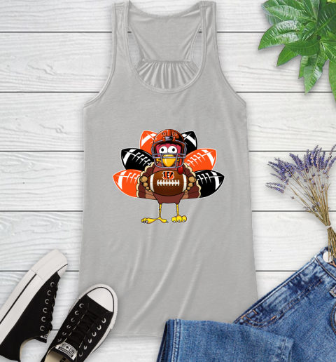 Cincinnati Bengals Turkey Thanksgiving Day Racerback Tank