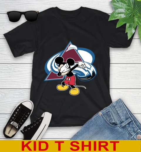 Colorado Avalanche NHL Hockey Dabbing Mickey Disney Sports Youth T-Shirt 2