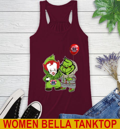Washington Wizards Baby Pennywise Grinch Christmas NBA Basketball Racerback Tank - Image 4