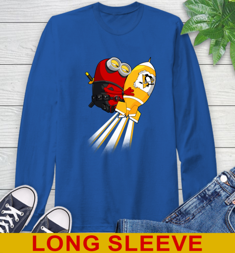 NHL Hockey Pittsburgh Penguins Deadpool Minion Marvel Shirt Long Sleeve T-Shirt 11