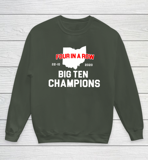 Big Ten Champions Four in a Row 2020 Youth Sweatshirt 8