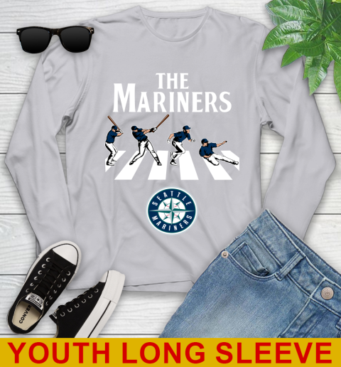 MLB Baseball Seattle Mariners The Beatles Rock Band Shirt Youth Long Sleeve 5