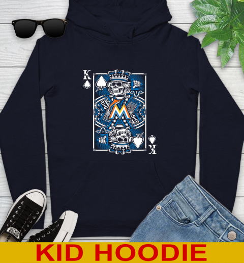 Miami Marlins MLB Baseball The King Of Spades Death Cards Shirt Youth Hoodie 3