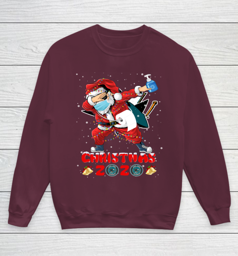 San Jose Sharks Funny Santa Claus Dabbing Christmas 2020 NHL Youth Sweatshirt 4