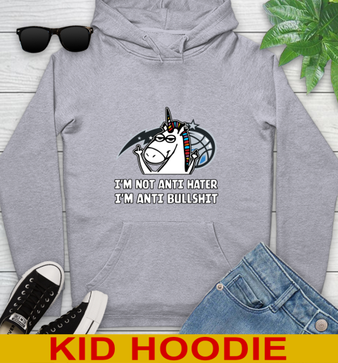 Orlando Magic NBA Basketball Unicorn I'm Not Anti Hater I'm Anti Bullshit Youth Hoodie 6