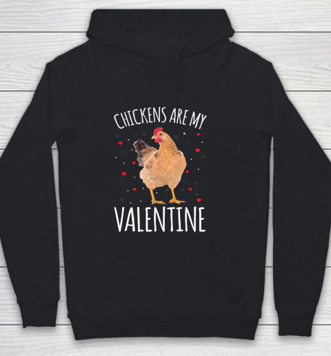 Funny Valentines Day Shirt Farmer Chickens Are My Valentine Youth Hoodie
