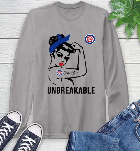 MLB Chicago Cubs Girl Unbreakable Baseball Sports Long Sleeve T-Shirt 4