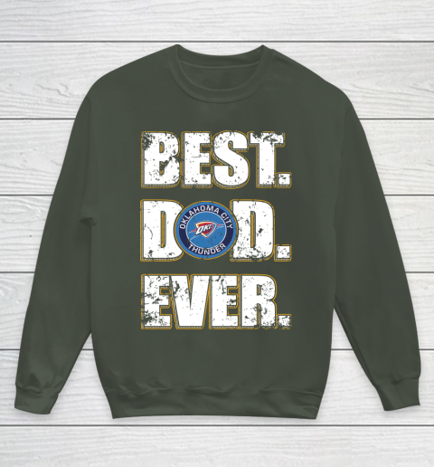 NBA Oklahoma City Thunder Basketball Best Dad Ever Family Shirt Youth Sweatshirt - Image 9