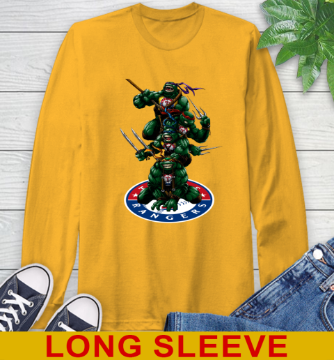 MLB Baseball Texas Rangers Teenage Mutant Ninja Turtles Shirt Long Sleeve T-Shirt 3