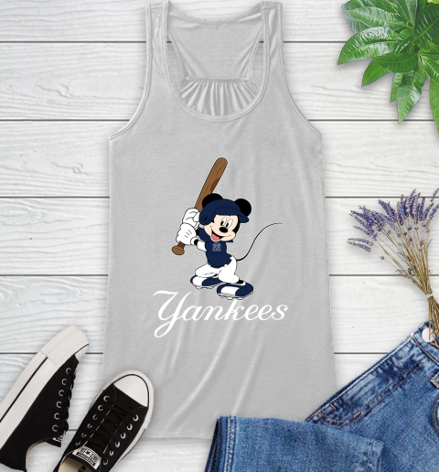 MLB Baseball New York Yankees Cheerful Mickey Mouse Shirt Racerback Tank 2