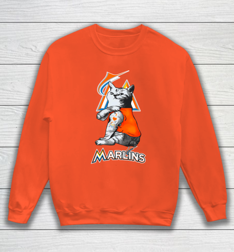 MLB Baseball My Cat Loves Miami Marlins Sweatshirt 3