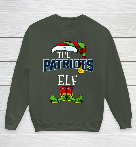 New England Patriots Christmas ELF Funny NFL Youth Sweatshirt 8