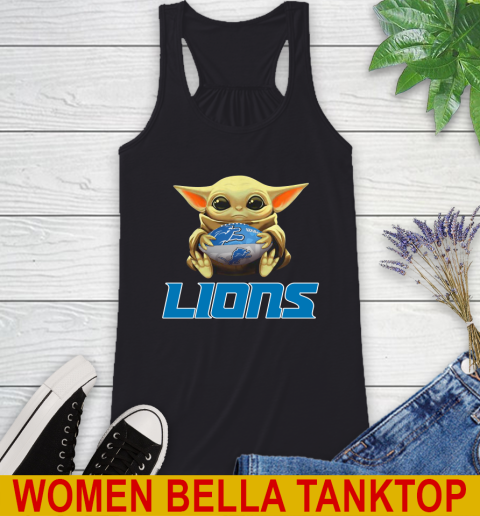 NFL Football Detroit Lions Baby Yoda Star Wars Shirt Racerback Tank 2
