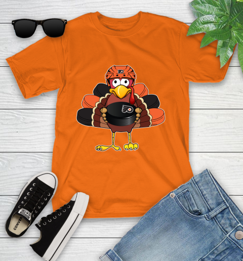 Philadelphia Flyers Turkey Thanksgiving Day Youth T-Shirt 8 Philadelphia Flyers Turkey Thanksgiving Day Youth T-Shirt - Image 8