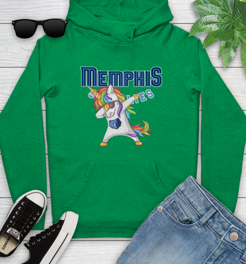 Memphis Grizzlies NBA Basketball Funny Unicorn Dabbing Sports Youth Hoodie 7