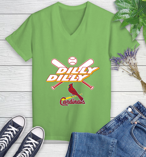 MLB St.Louis Cardinals Dilly Dilly Baseball Sports Women's V-Neck T-Shirt 11