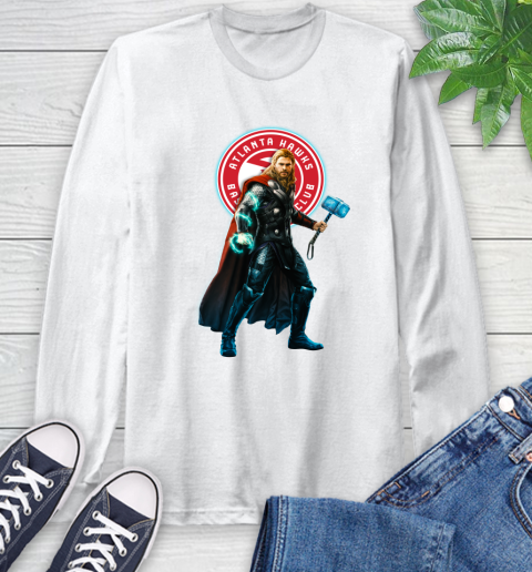 NBA Thor Avengers Endgame Basketball Atlanta Hawks Long Sleeve T-Shirt