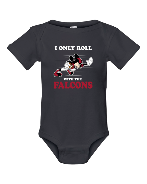 NFL Mickey Mouse I Only Roll With Atlanta Falcons Infant Baby Rib Bodysuit