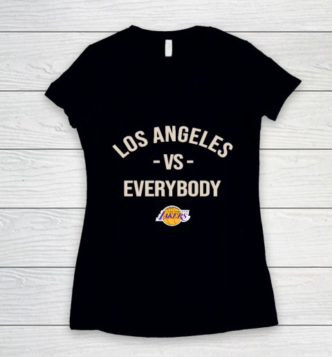 Los Angeles Lakers Vs Everybody Women's V-Neck T-Shirt