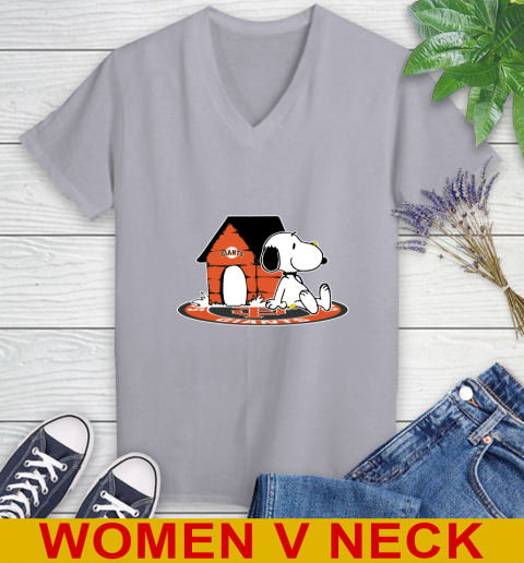 MLB Baseball San Francisco Giants Snoopy The Peanuts Movie Shirt Women's V-Neck T-Shirt 5