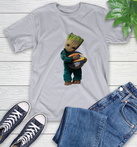 NBA Groot Guardians Of The Galaxy Basketball Sports Oklahoma City Thunder T-Shirt 6