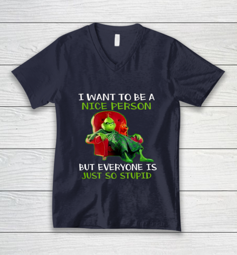 Tee Christmas Grinch Xmas funny quotes V-Neck T-Shirt 2