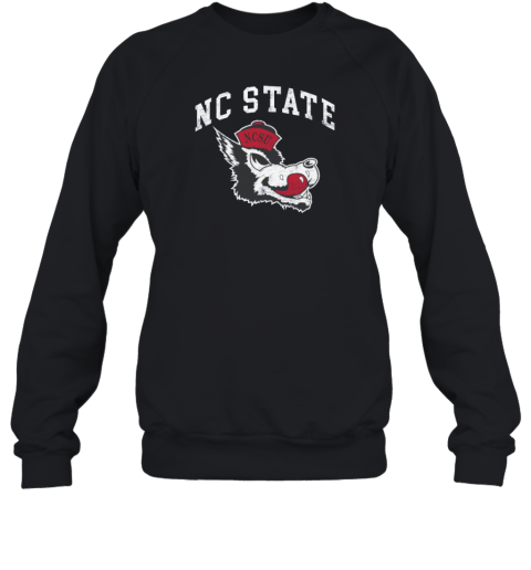 NC State Wolfpack Heather Black Arched NC State Over Slobbering Wolf Sweatshirt