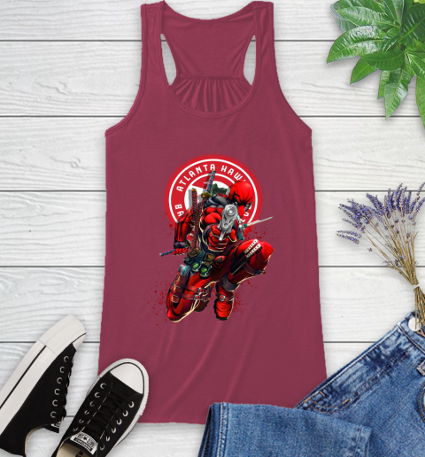 NBA Deadpool Marvel Comics Sports Basketball Atlanta Hawks Racerback Tank 8