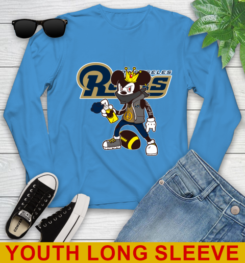 Los Angeles Rams NFL Football Mickey Peace Sign Sports Youth Long Sleeve 8