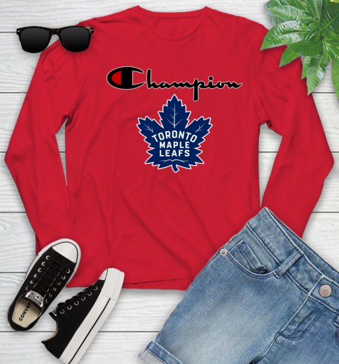 NHL Hockey Toronto Maple Leafs Champion Shirt Youth Long Sleeve 9