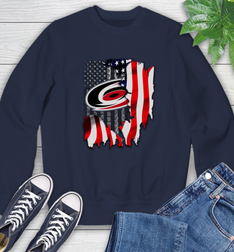 Carolina Hurricanes NHL Hockey American Flag Sweatshirt 2