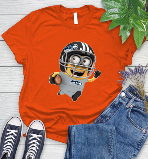 NFL Seattle Seahawks Minions Disney Football Sports Women's T-Shirt 4