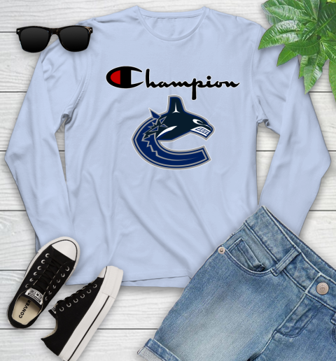 NHL Hockey Vancouver Canucks Champion Shirt Youth Long Sleeve 6