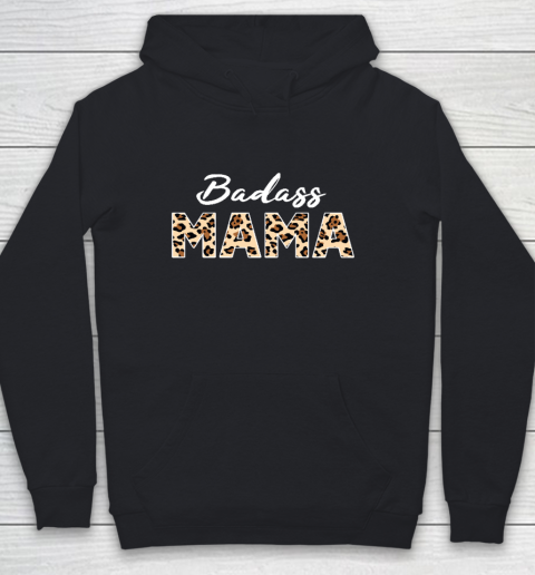Mother's Day Gift Badass Mama Leopard Print Youth Hoodie