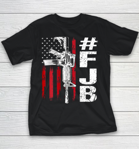 #FJB Pro America Fuck Joe Biden FJB Gun USA Distressed Flag Youth T-Shirt