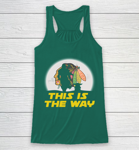 Chicago Blackhawks NHL Ice Hockey Star Wars Yoda And Mandalorian This Is The Way Racerback Tank 5