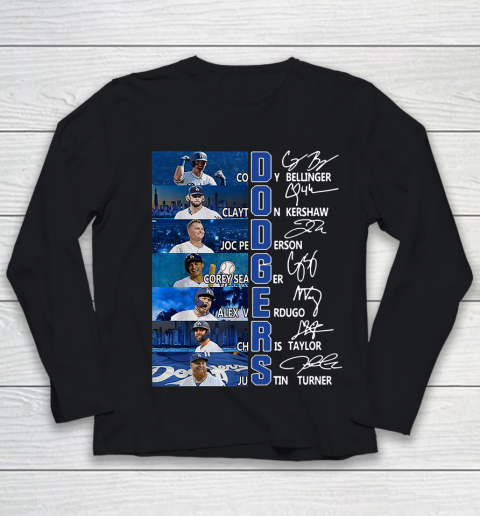 MLB Los Angeles Dodgers Players Aignatures Youth Long Sleeve