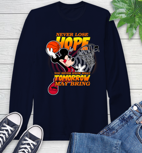 Portland Trail Blazers NBA Basketball Mickey Disney Never Lose Hope Long Sleeve T-Shirt 3