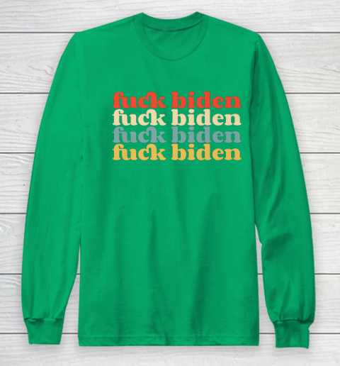 Vintage Fuck Biden Anti Biden Tee Top Womens Mens Premium Long Sleeve T-Shirt 4