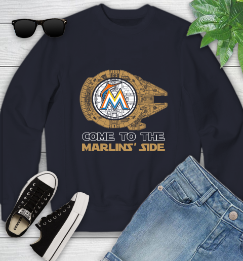 MLB Come To The Miami Marlins Side Star Wars Baseball Sports Youth Sweatshirt 3 MLB Come To The Miami Marlins Side Star Wars Baseball Sports Youth Sweatshirt - Image 3