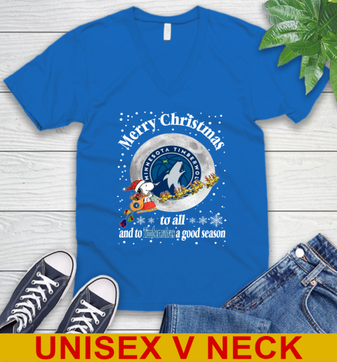 Minnesota Timberwolves Merry Christmas To All And To Timberwolves A Good Season NBA Basketball Sports V-Neck T-Shirt 5