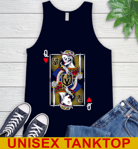 NHL Hockey Vegas Golden Knights The Queen Of Hearts Card Shirt Tank Top 2