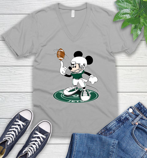 NFL Football New York Jets Cheerful Mickey Disney Shirt V-Neck T-Shirt 4