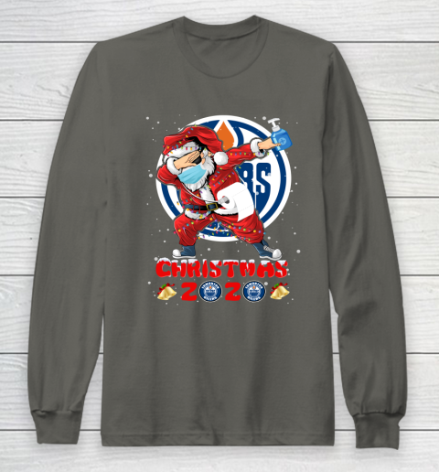 Edmonton Oilers Funny Santa Claus Dabbing Christmas 2020 NHL Long Sleeve T-Shirt 5