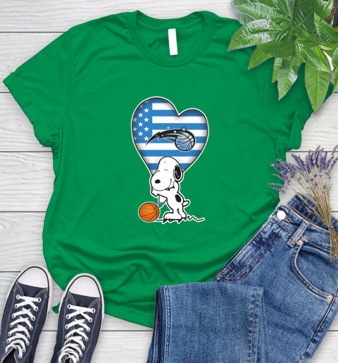 Orlando Magic NBA Basketball The Peanuts Movie Adorable Snoopy Women's T-Shirt 6