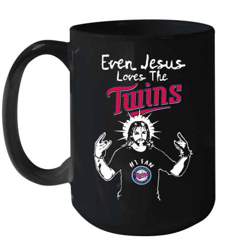 Minnesota Twins MLB Baseball Even Jesus Loves The Twins Shirt Ceramic Mug 15oz