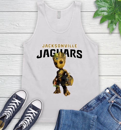Jacksonville Jaguars NFL Football Groot Marvel Guardians Of The Galaxy Tank Top