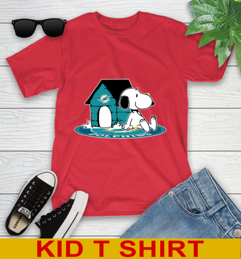 NFL Football Miami Dolphins Snoopy The Peanuts Movie Shirt Youth T-Shirt 10