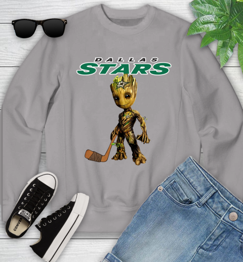 Dallas Stars NHL Hockey Groot Marvel Guardians Of The Galaxy Youth Sweatshirt 4