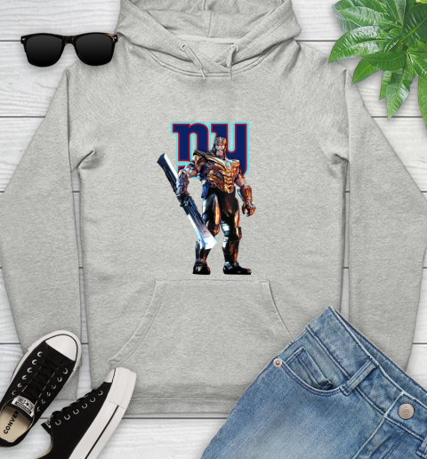 NFL Thanos Gauntlet Avengers Endgame Football New York Giants Youth Hoodie